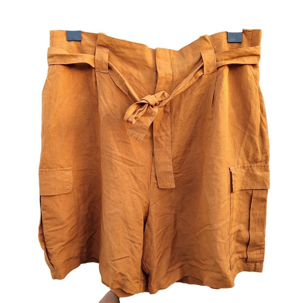 Women's Mustard Plat Front Plus Size Short Sz XXL
